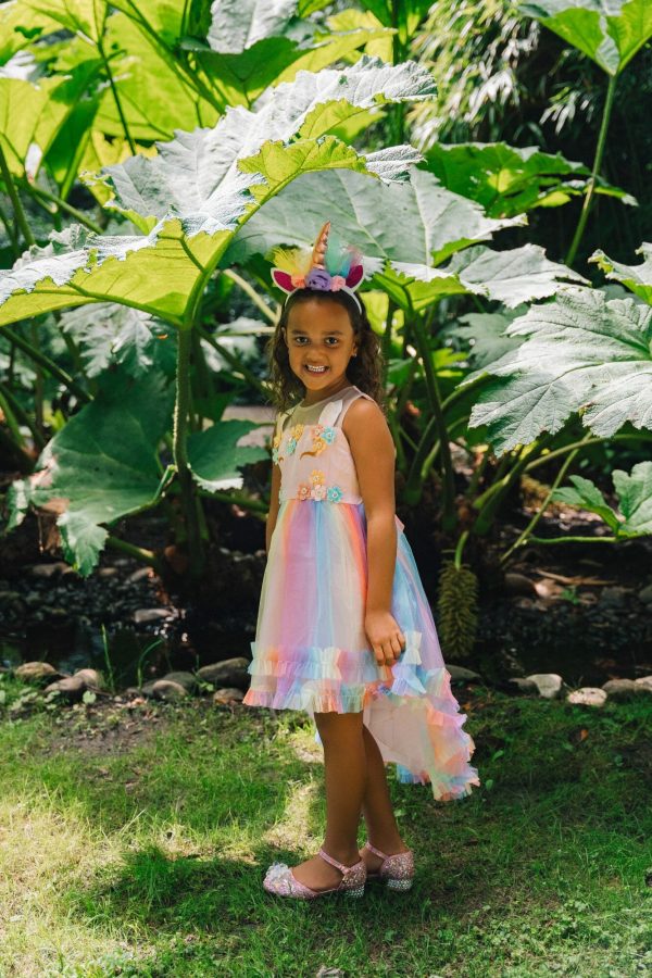 Unicorn jurk - Eenhoorn jurk - Prinsessenjurk meisje - Roze - Afbeelding 6