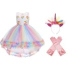 Unicorn jurk - Eenhoorn jurk - Prinsessenjurk meisje - Wit
