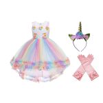 Unicorn jurk - Eenhoorn jurk - Prinsessenjurk meisje - Wit