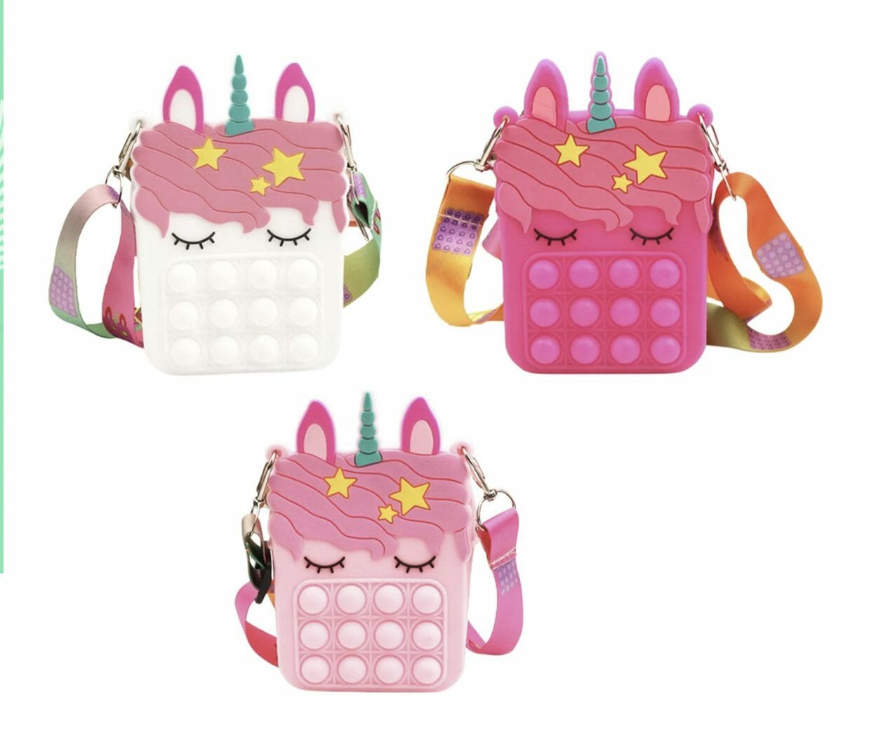 Traktatie Uitdeelcadeautjes Kinderen- 3 x Unicorn Fidget Toys - Pop It