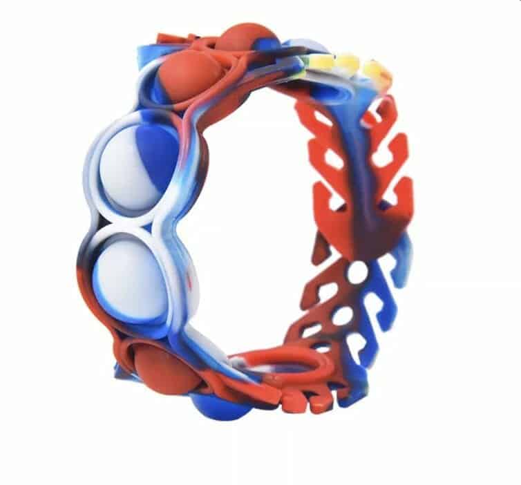 Fidget Toys-Pop It-Armband-Blauw/Wit/Rood