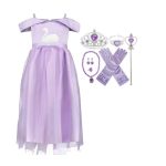 Prinsessenjurk Zwaan + Kroon, Toverstaf, Handschoenen, Juwelen