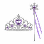Prinses Toverstaf Lint + Tiara(Kroon) - Paars