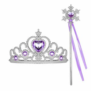Prinses Toverstaf Lint + Tiara(Kroon) - Paars
