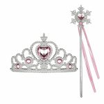 Prinses Toverstaf Lint + Tiara(Kroon) - Roze