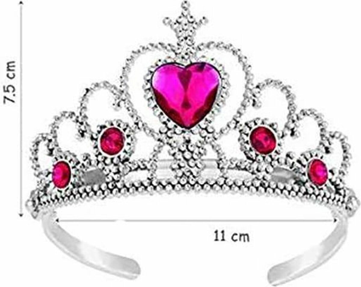 Prinses Toverstaf + Tiara (Kroon)- Fuchsia - Afbeelding 3