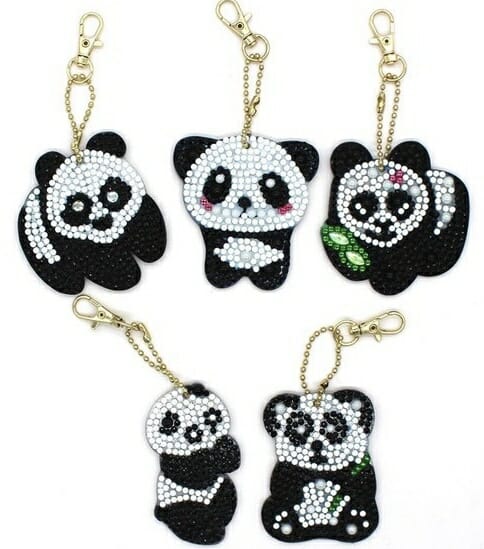 Diamond Painting Pandabeer + Uil +3D Hanger - Volwassenen - Kinderen - Sleutelhangers - Hobby - Afbeelding 2