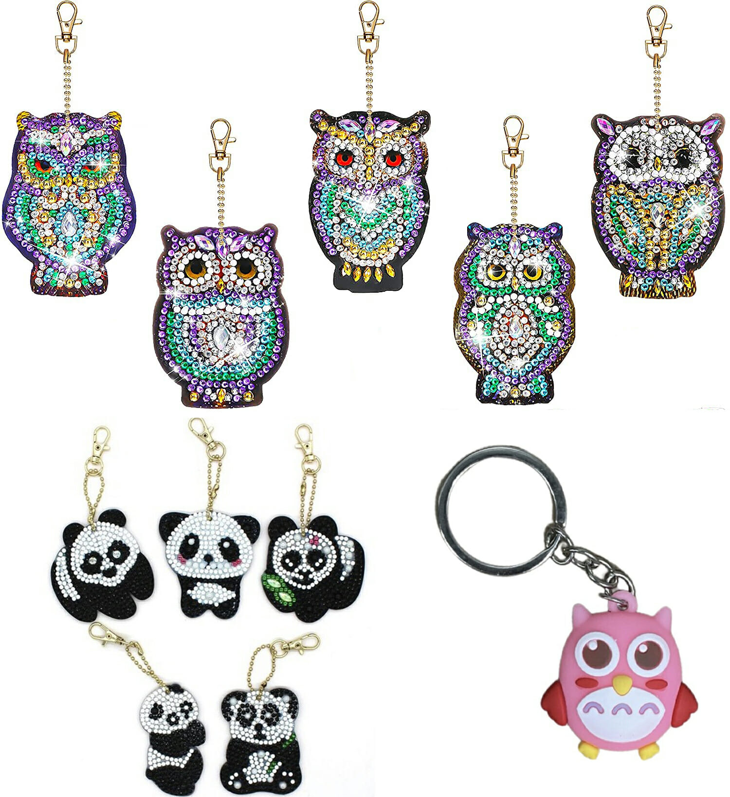 Diamond Painting Pandabeer + Uil +3D Hanger - Volwassenen - Kinderen - Sleutelhangers - Hobby