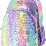 Schooltas - Rugzak Meisje - Rugtas - Regenboog - 42 x 34 x 12 cm - Pailletten - Sequin