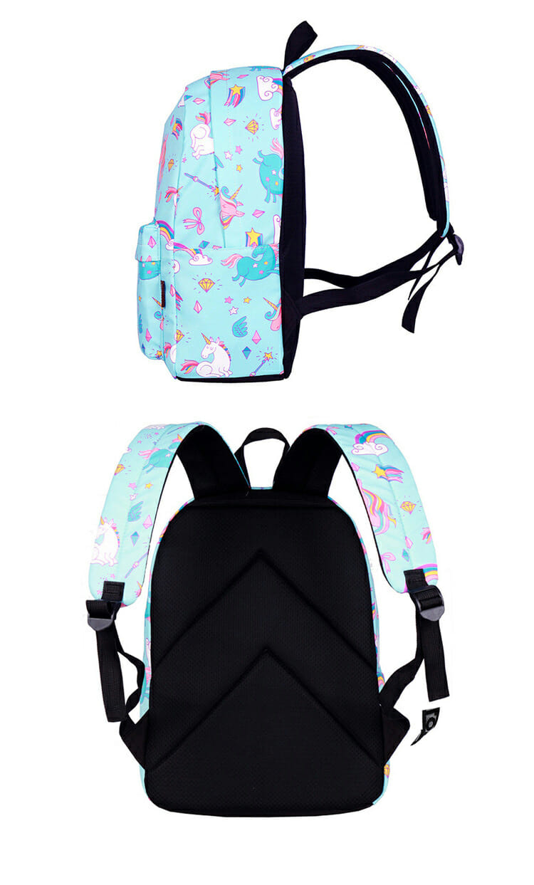 Schooltas - Rugzak Meisje - Rugtas - Regenboog - 42 x 34 x 12 cm - Pailletten - Sequin - Afbeelding 13