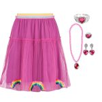 Het Betere Merk - Verkleedset - Roze rokje met pailletten + Accessoires