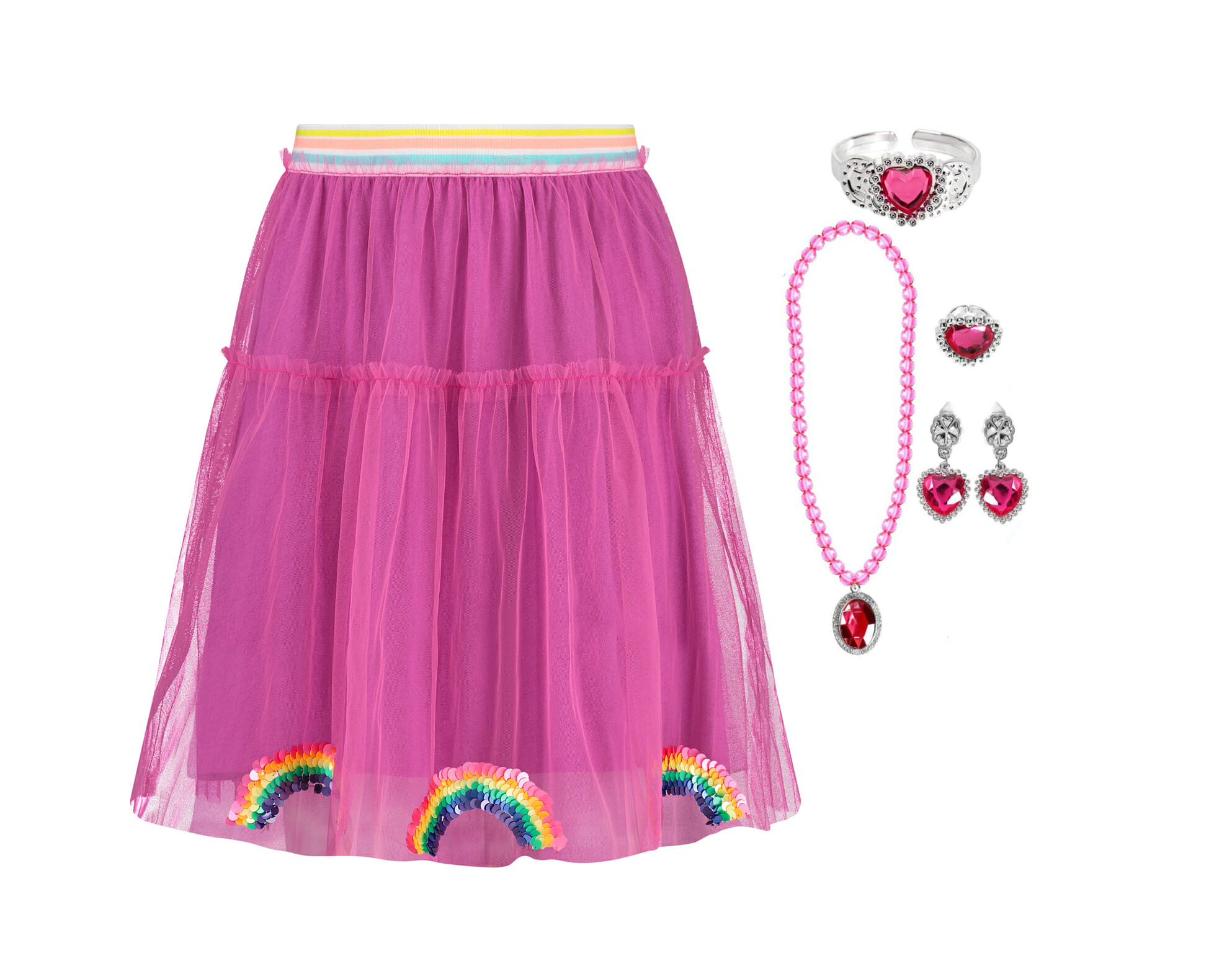 Het Betere Merk - Verkleedset - Roze rokje met pailletten + Accessoires - Afbeelding 18