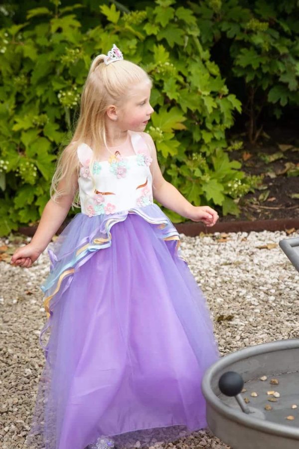 Unicorn Jurk - Eenhoorn Jurk - Paars - Haarband + Handschoenen - Afbeelding 8