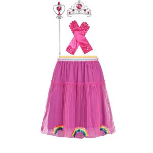 Het Betere Merk - Verkleedset - Roze rokje met pailletten + Accessoires