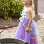 Unicorn Jurk - Eenhoorn Jurk - Paars - Haarband + Handschoenen