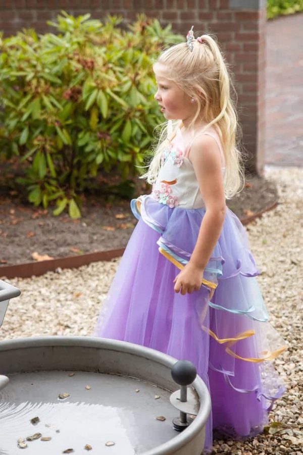 Unicorn Jurk - Eenhoorn Jurk - Paars - Haarband + Handschoenen - Afbeelding 3