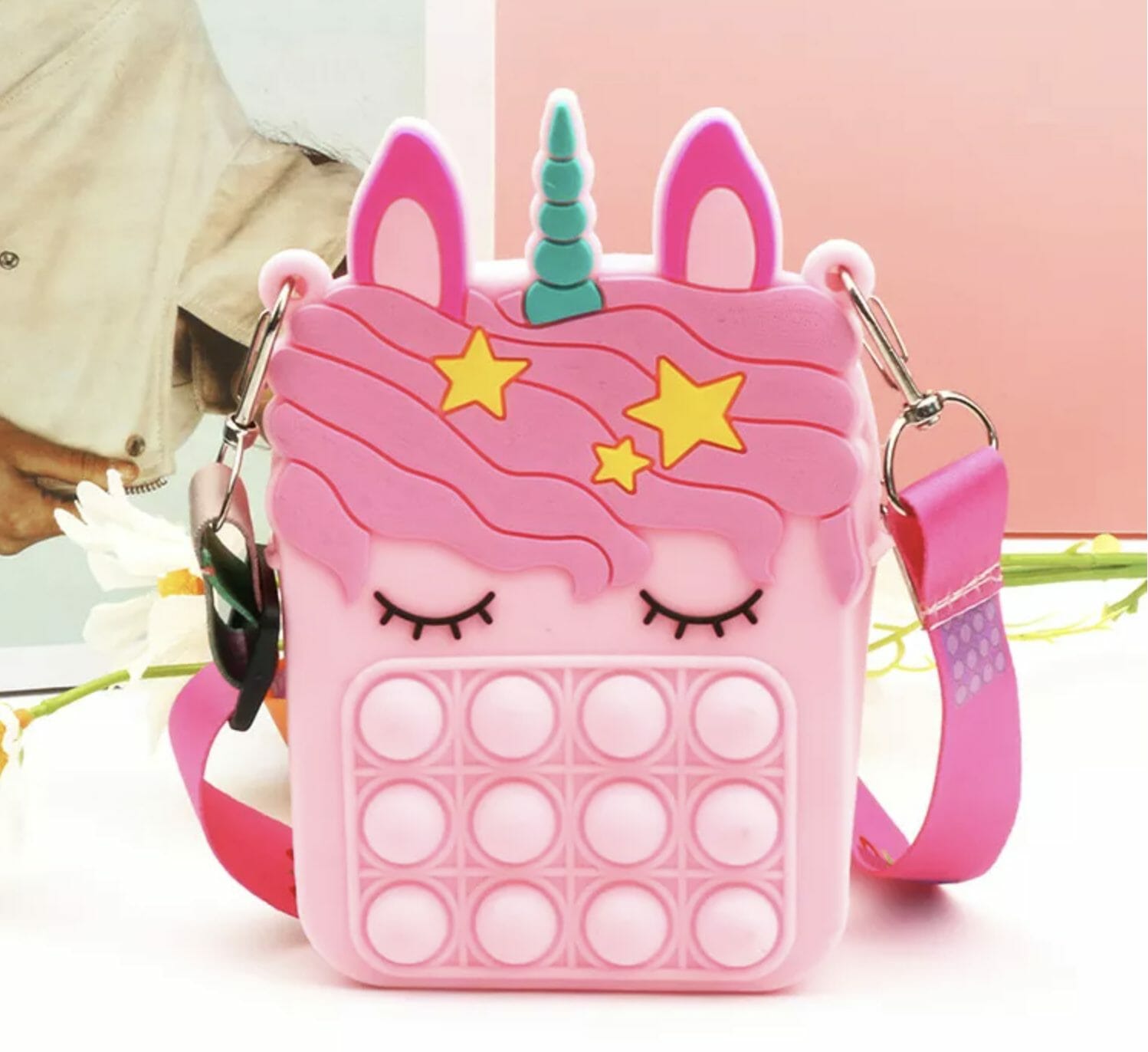 Unicorn - Rugtas - Eenhoorn - Kinderrugzak - Schooltas - Paars - 40 x 27 x 15 cm - Pop it - Afbeelding 16