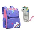 Unicorn - Rugtas - Eenhoorn - Kinderrugzak - Schooltas - Paars - 40 x 27 x 15 cm - Pop it