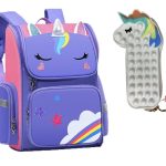 Unicorn - Rugtas - Eenhoorn - Kinderrugzak - Schooltas - Paars - 40 x 27 x 15 cm - Pop it