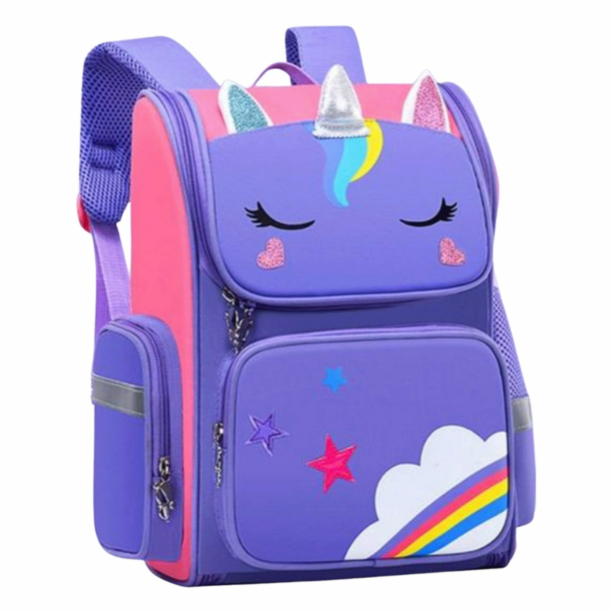 Unicorn - Rugtas - Eenhoorn - Kinderrugzak - Schooltas - Paars - 40 x 27 x 15 cm - Pop it - Afbeelding 8