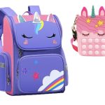 Unicorn - Rugtas - Eenhoorn - Kinderrugzak - Schooltas - Paars - 40 x 27 x 15 cm - Pop it