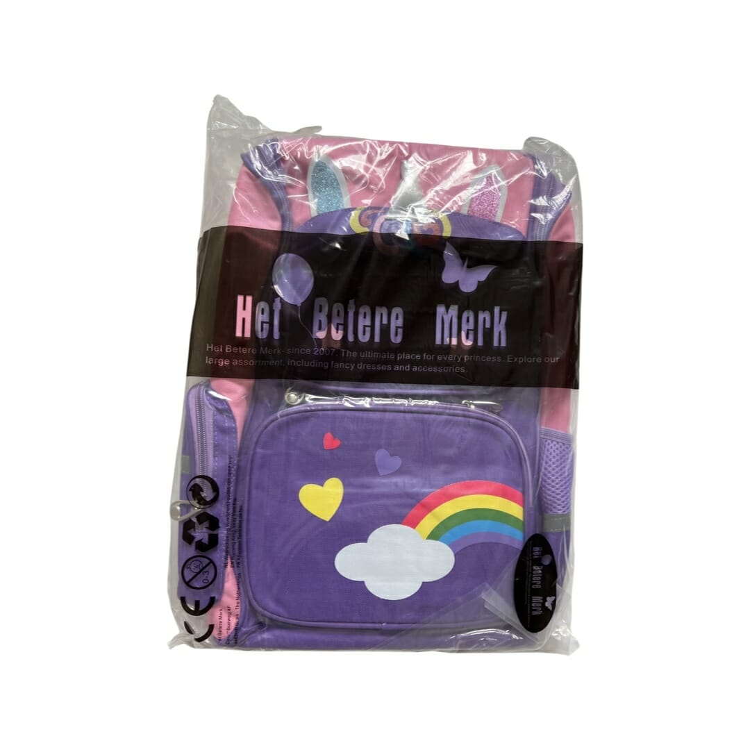 Unicorn - Rugtas - Eenhoorn - Kinderrugzak - Schooltas - Paars - 40 x 27 x 15 cm - Pop it - Afbeelding 5