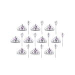 Prinsessen Toverstaf + Kroon (Tiara)- 20-pack - Uitdeelcadeaus Kind - Verkleedkleren Meisje - Paars