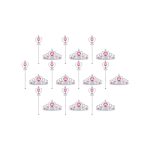 Prinsessen Toverstaf + Kroon (Tiara)- 20-pack – Uitdeelcadeaus Kind – Verkleedkleren Meisje – Roze