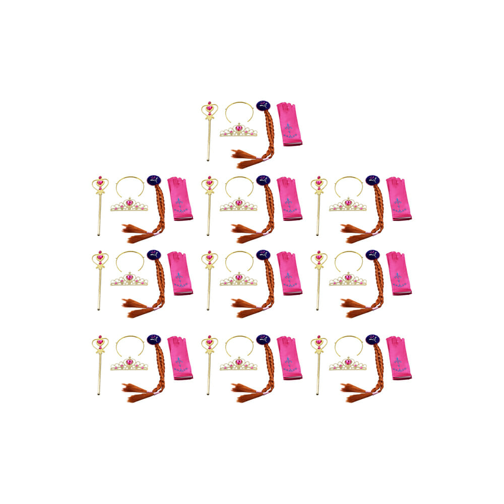 Frozen Feestje – Prinsessen – Uitdeelcadeaus – 40-pack – Accessoireset – Anna – Toverstaf – Kroon – Vlechtjes – Handschoenen