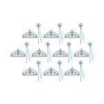 Prinsessen Toverstaf met Lint + Kroon (Tiara)- 20-pack - Uitdeelcadeaus Kind - Verkleedkleren Meisje - Blauw