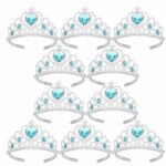 Prinsessen Tiara - Kroon - 10-pack - Traktatie - Verjaardag Kind - Verkleedkleren Meisje - Blauw