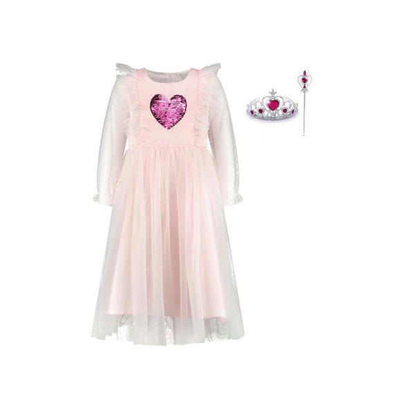 Prinsessenjurk - Engel met vleugels - Luxe feeën jurk - Roze - Afbeelding 19