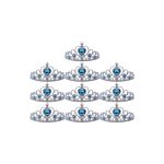 Prinsessen Tiara - Kroon - 10-pack - Traktatie - Verjaardag Kind - Verkleedkleren Meisje - Blauw