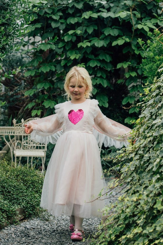 Prinsessenjurk - Engel met vleugels - Luxe feeën jurk - Roze - Afbeelding 15
