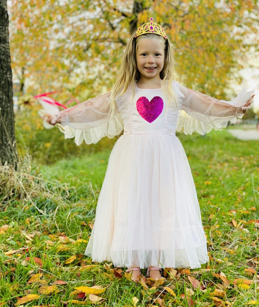 Prinsessenjurk - Engel met vleugels - Luxe feeën jurk - Roze - Afbeelding 14