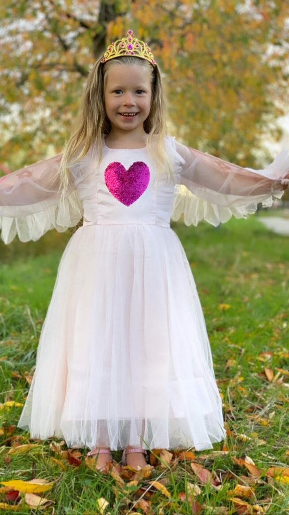 Prinsessenjurk - Engel met vleugels - Luxe feeën jurk - Roze - Afbeelding 10