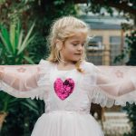 Prinsessenjurk - Engel met vleugels - Luxe feeën jurk - Roze