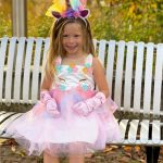 Unicorn jurk + haarband + handschoenen - Eenhoorn