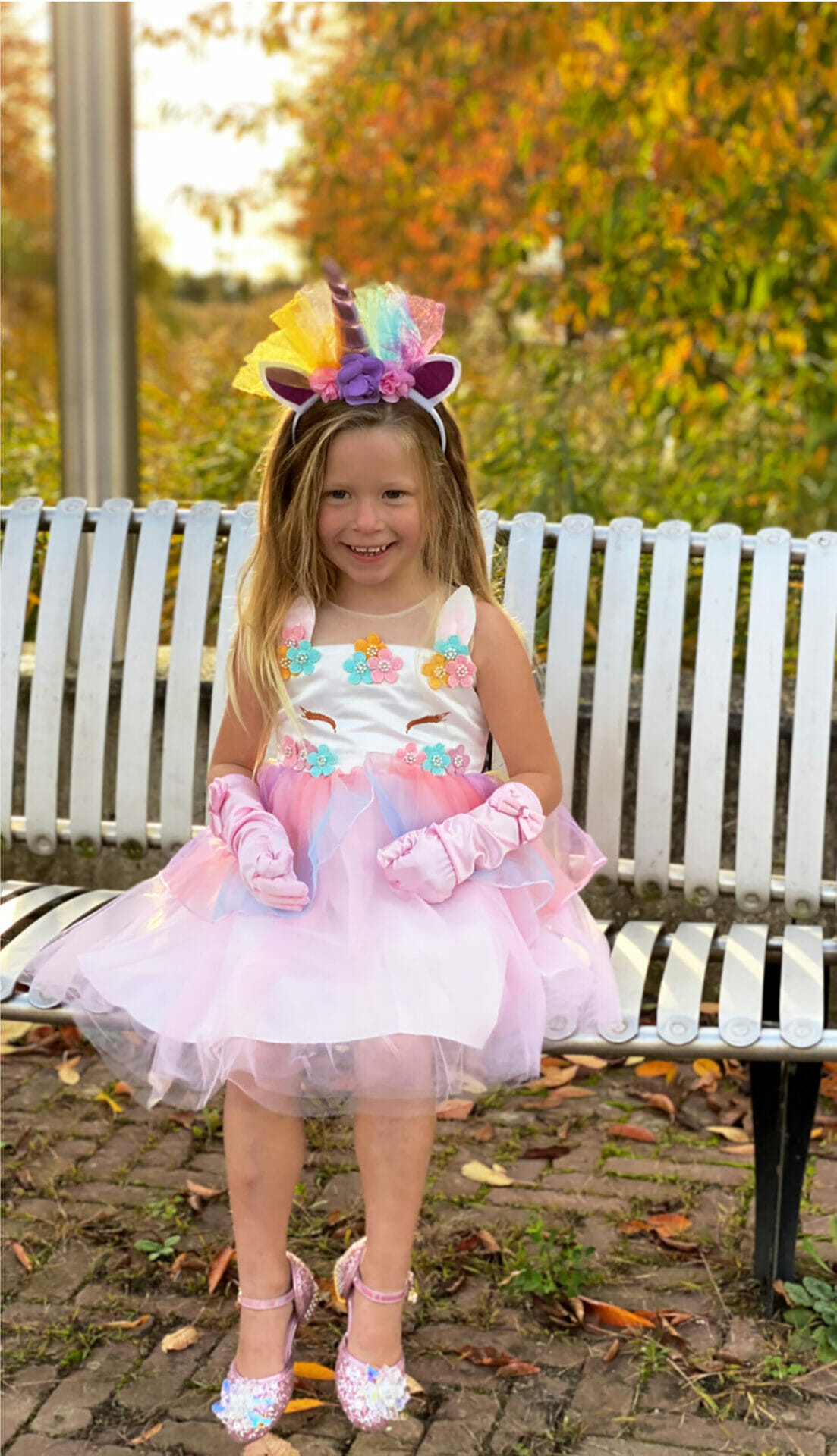 Unicorn jurk + haarband + handschoenen - Eenhoorn - Afbeelding 8