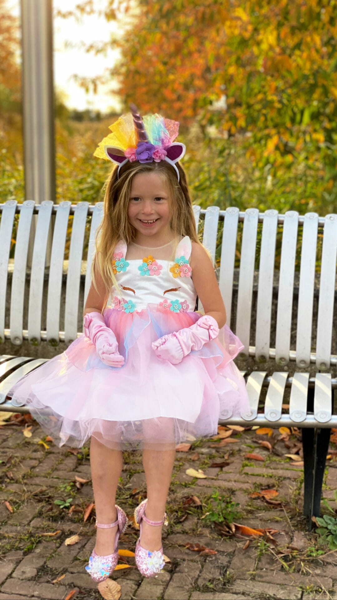 Unicorn jurk + haarband + handschoenen - Eenhoorn - Afbeelding 7