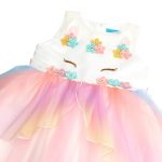 Unicorn jurk + haarband + handschoenen - Eenhoorn