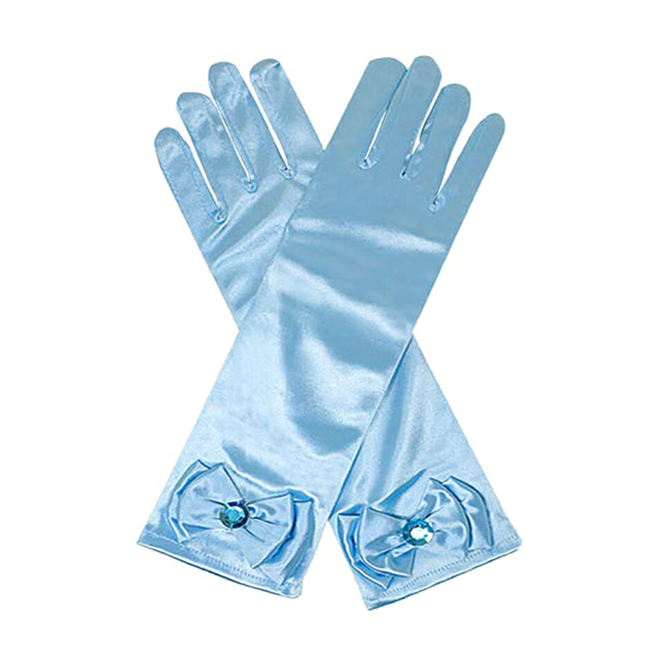 Prinsessen blauw accessoireset - juwelen, toverstaf, kroon, elleboog handschoenen - Afbeelding 4