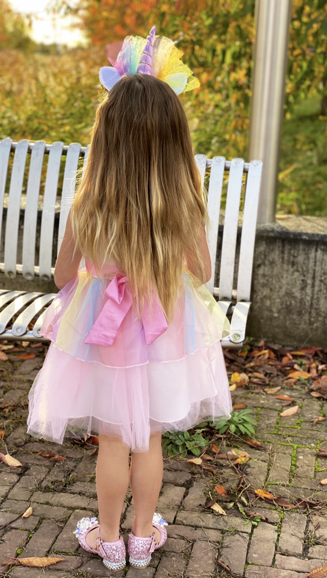 Unicorn jurk + haarband + handschoenen - Eenhoorn - Afbeelding 3