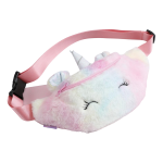 Unicorn – fanny pack – heuptasje – fleece – roze/wit