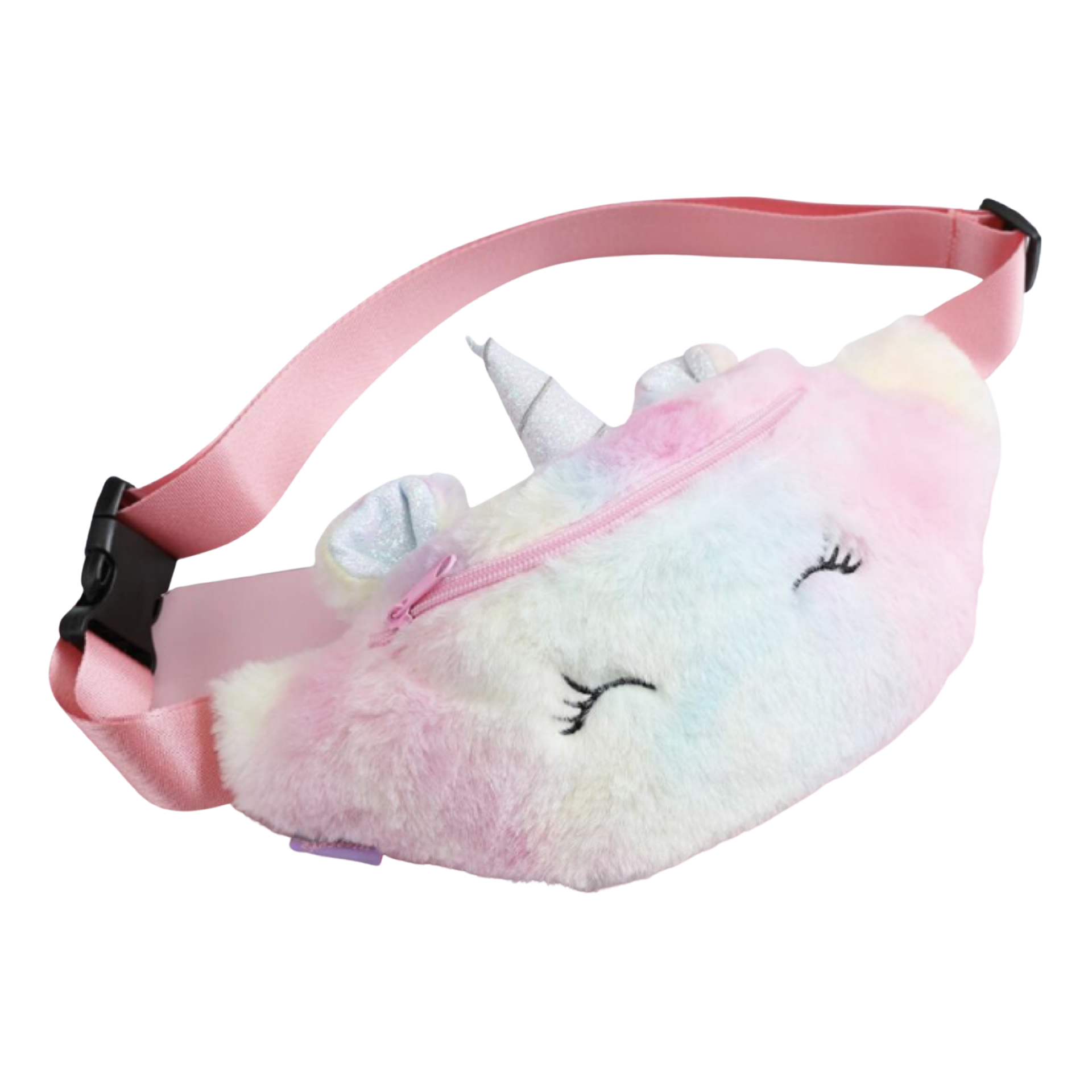Unicorn – fanny pack – heuptasje – fleece – roze/wit
