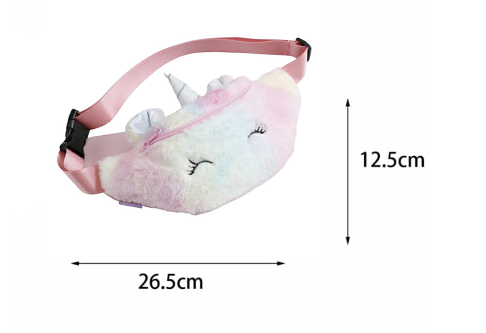 Unicorn - fanny pack - heuptasje - fleece - paars - Afbeelding 9