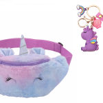 Unicorn - fanny pack - heuptasje - fleece - paars