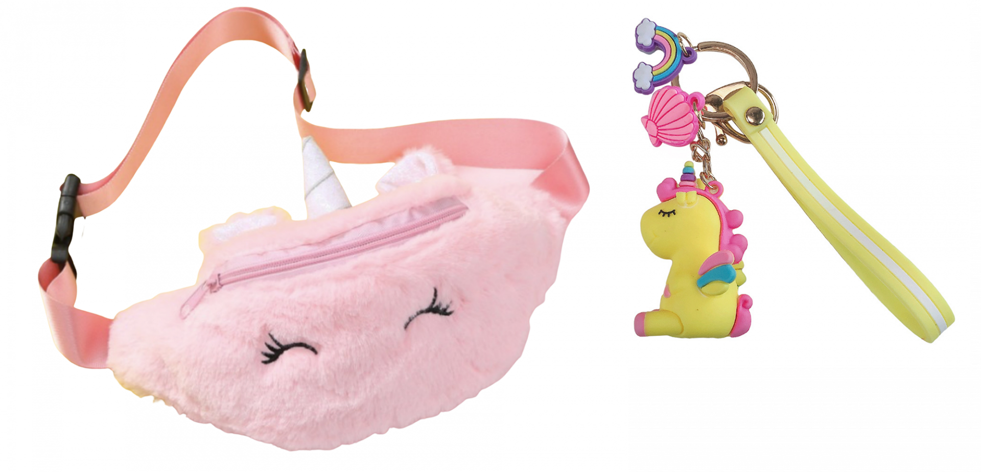 Unicorn - fanny pack - heuptasje - fleece - paars - Afbeelding 7
