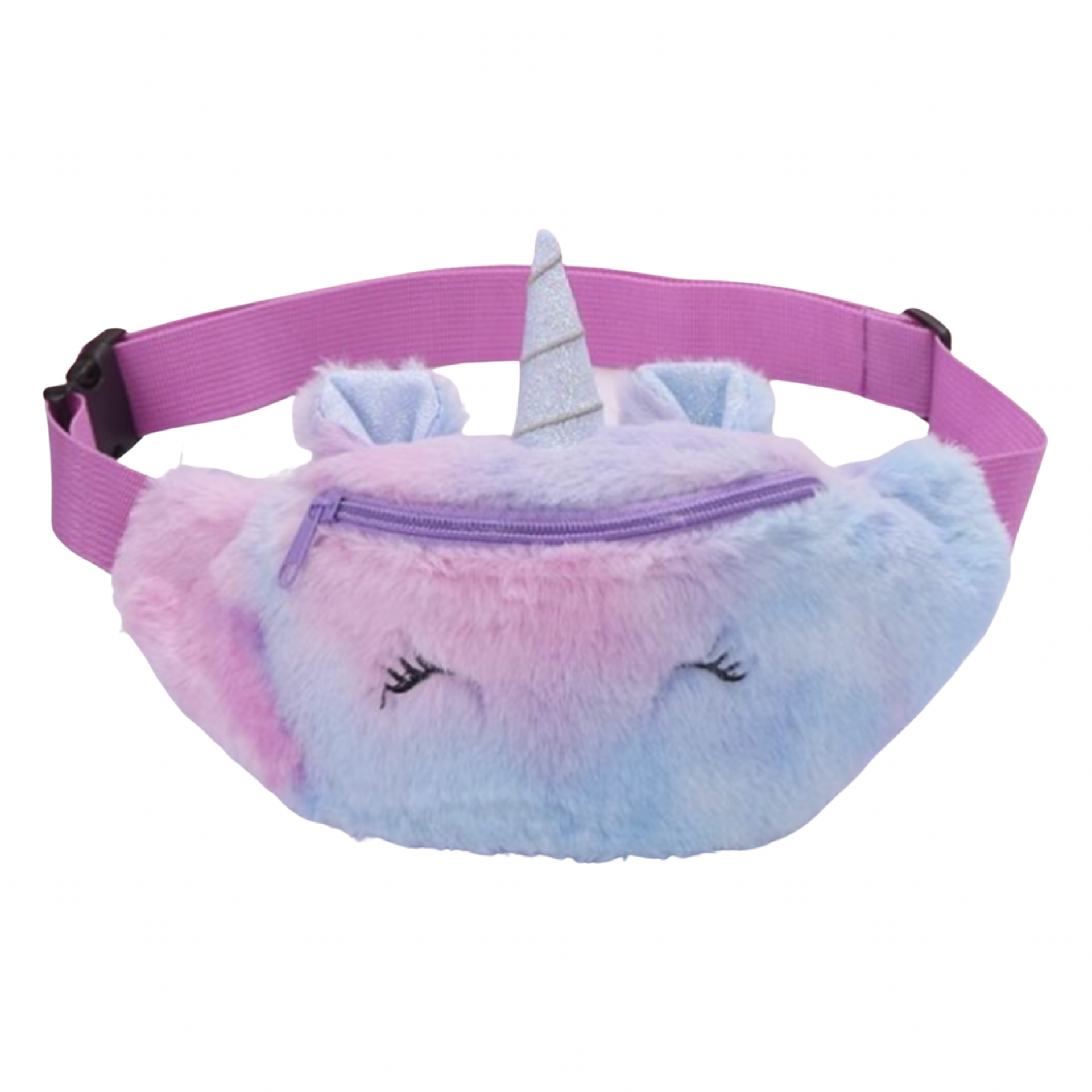 Unicorn - fanny pack - heuptasje - fleece - paars