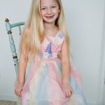 Unicorn jurk + haarband + handschoenen - eenhoorn- roze